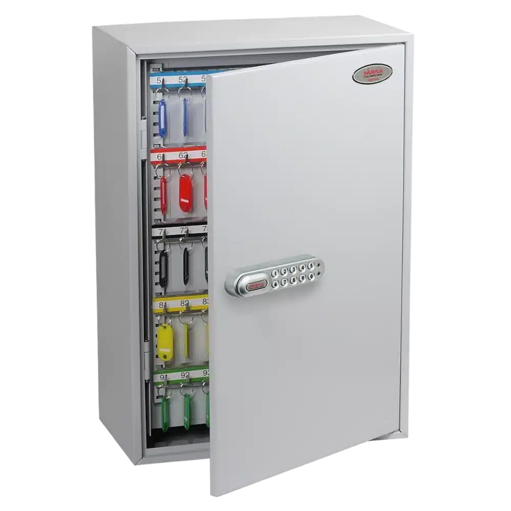 Armoire à clés sécurisée PHOENIX KC0605E avec serrure électronique pour gestion d'accès et traçabilité.