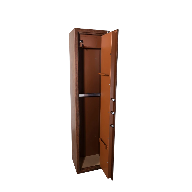 Armoire à fusils Technomax TCL/5 avec coffret munitions intérieur fermé et porte principale ouverte